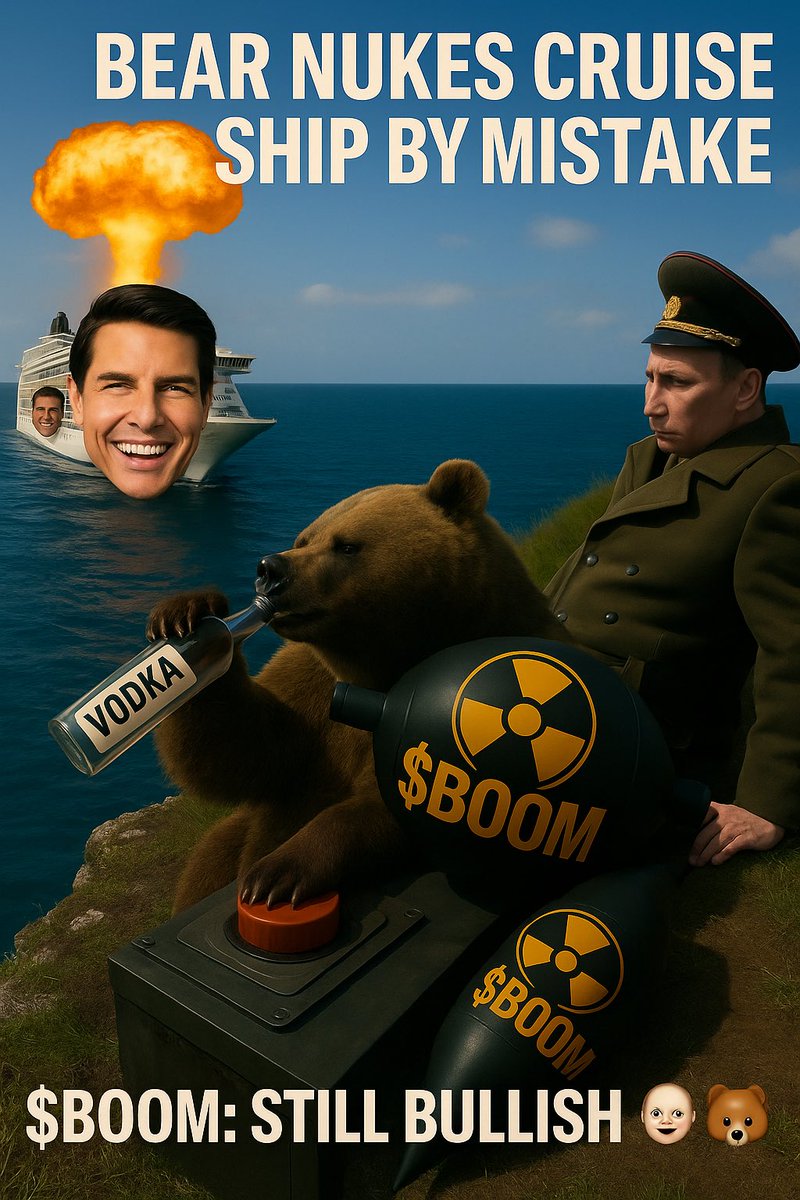 NukeCoinKGB's tweet photo. @ProTheDoge $BOOM is the only chart that looks like it drank vodka, punched the launch code, and blacked out.
No VC. No roadmap. Just nukes.
☢️🐻

📈 https://t.co/0DrN7UO8AP https://t.co/UYGKTkusfs