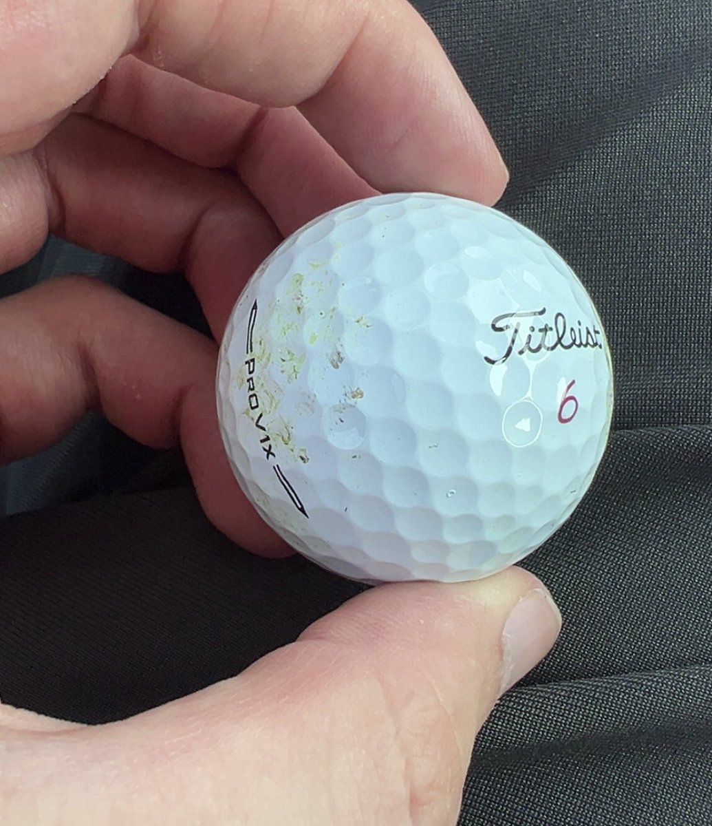 Bode_Soukup's tweet photo. Found a ProV1X with my favorite number on it. It’s Friday. I got cold beer in the fridge. On my way to Jersey Mike’s. #LANK #whiteboy #triplebogey https://t.co/2mPpd98SOj