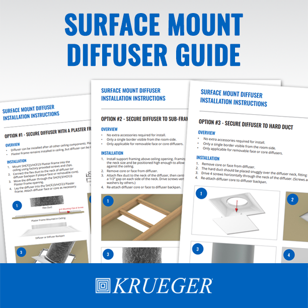 How do you surface mount a diffuser? Whether securing by plaster frame, hard duct, or subframing, we have your answer in this handy installation guide.  conta.cc/3Ht5DoW #HVAC #mechanicalengineering #contractors #airdistribution