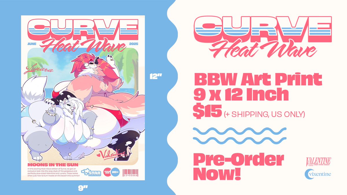 VixentineArt's tweet image. ☀️👙NOW AVAILABLE FOR PRE-ORDER
CURVE: Heat Wave Art Print !! 🏖️🌴
9 x 12”
15$ + shipping!
Poster collab between Lunara and Valentine!
Order here:
docs.google.com/forms/d/e/1FAI…