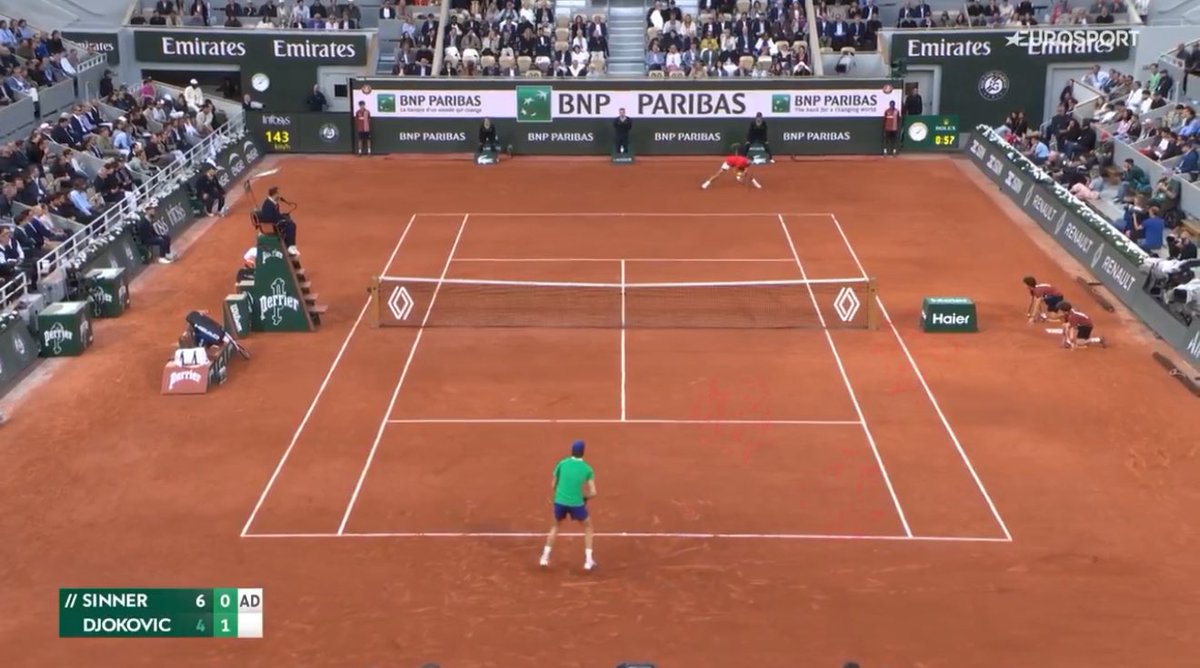 Prime Djokovic’in puanı tam şurada bitirdiği günler.. O bacaklar 5 metre açılır , o top da rakibin göremeyeceği bir yere giderdi