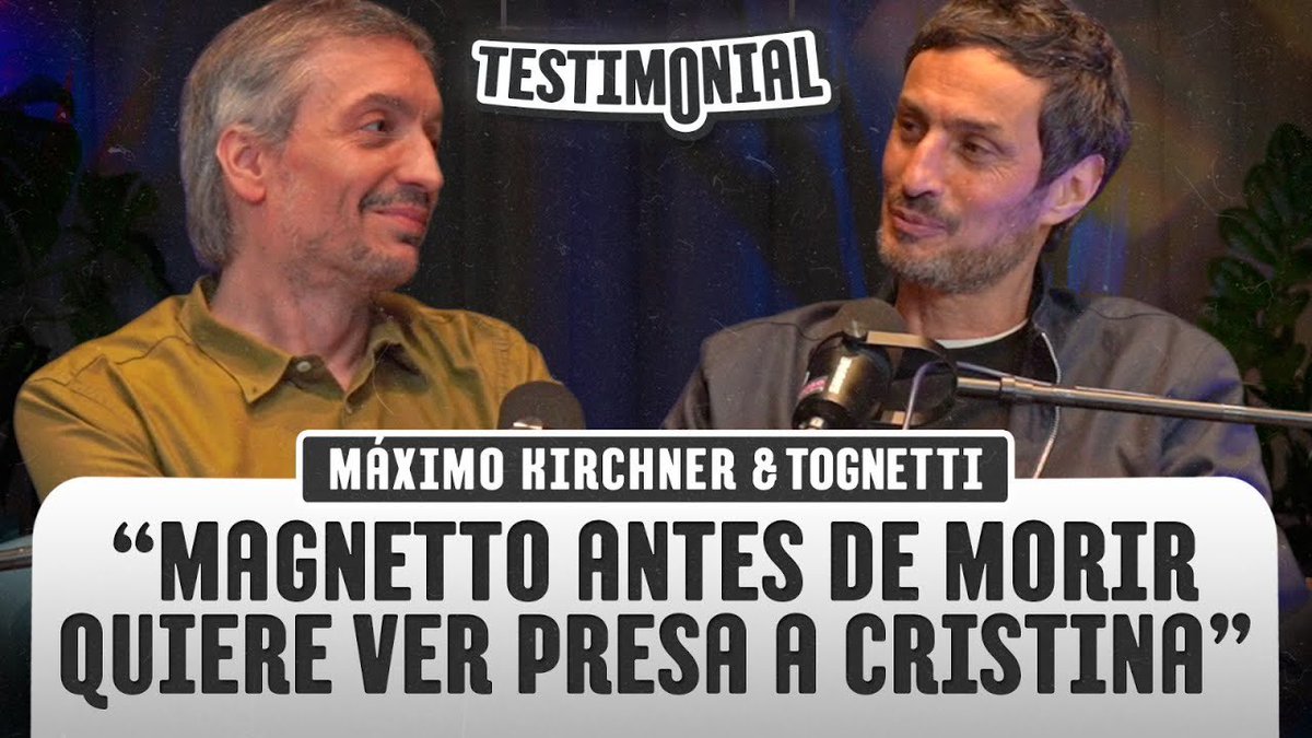 Canal Red Latinoamérica (@canalredlat) on Twitter photo 𝗧𝗘𝗦𝗧𝗜𝗠𝗢𝗡𝗜𝗔𝗟
🗣 “Magnetto antes de morir quiere ver presa a Cristina”
<a href="/TognettiDaniel/">Daniel Tognetti</a> entrevista a Máximo Kirchner
📺 youtu.be/l0QYZ-0gjQA?si… 𝗧𝗘𝗦𝗧𝗜𝗠𝗢𝗡𝗜𝗔𝗟
🗣 “Magnetto antes de morir quiere ver presa a Cristina”
<a href="/TognettiDaniel/">Daniel Tognetti</a> entrevista a Máximo Kirchner
📺 youtu.be/l0QYZ-0gjQA?si…