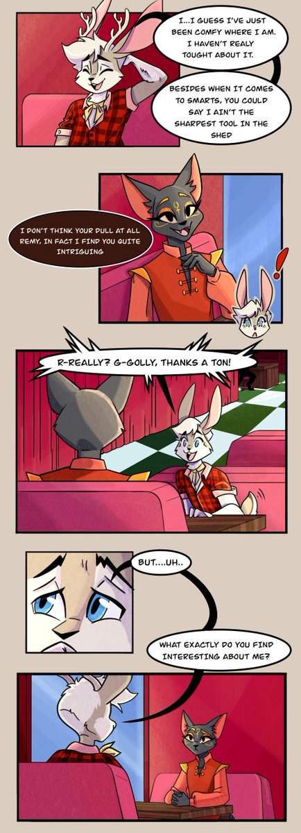 DnFemboys's tweet photo. DnF pg 7! poor Remy has the confidence of a leaf in a hurricane
#DnF #DnFcomic #furfemboy #furrycomic #furfemboy https://t.co/heyihUw17R