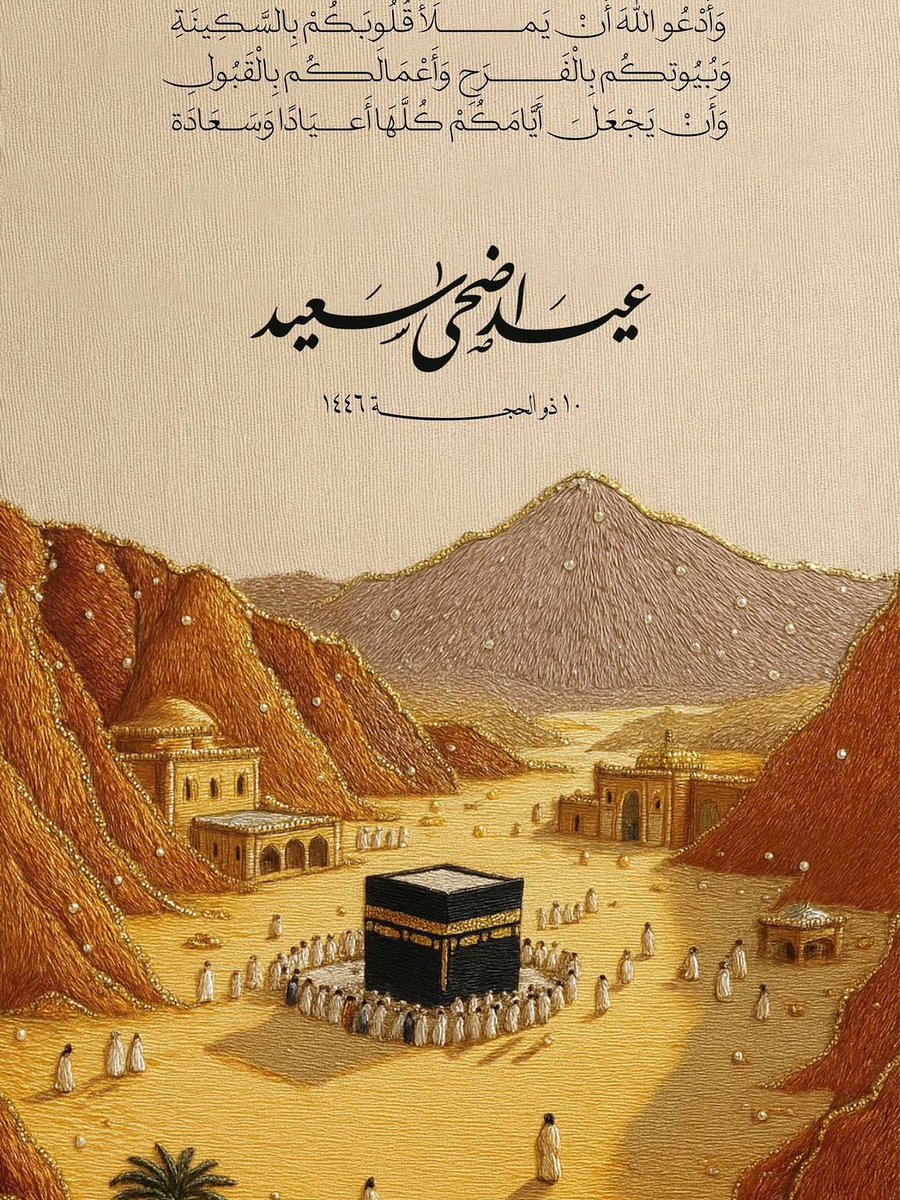 عيد مبارك! تقبل الله تضحياتكم واستجاب دعواتكم. نتمنى لكم ولعائلاتكم السلام والسعادة والرخاء في عيد الأضحى المبارك.