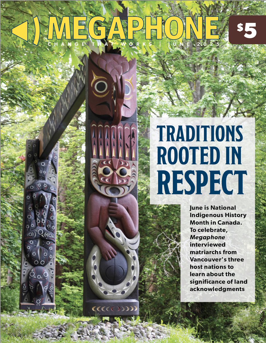 MegaphoneMag's tweet photo. Happy June! 📷 It’s Megaphone magazine release day and the start of National Indigenous History Month. This issue is packed with powerful stories of tradition, innovation, and Indigenous connection — written largely by Indigenous journalists and peers. https://t.co/bulMfUSbjB