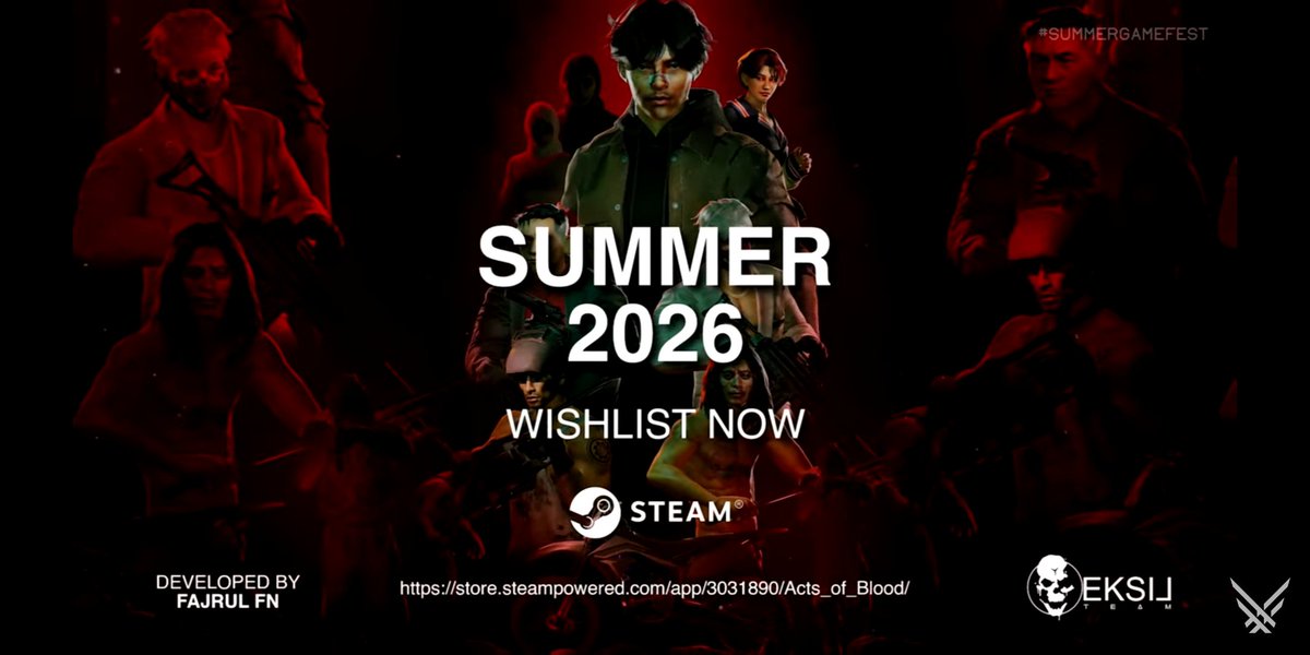 mog_mediaa's tweet image. ACT OF BLOOD dari @Fajrul97 dan Eksil Team ada di #SummerGameFest rek!

Dan akhirnya dapat kepastian rilis pada musim panas tahun 2026 mendatang.