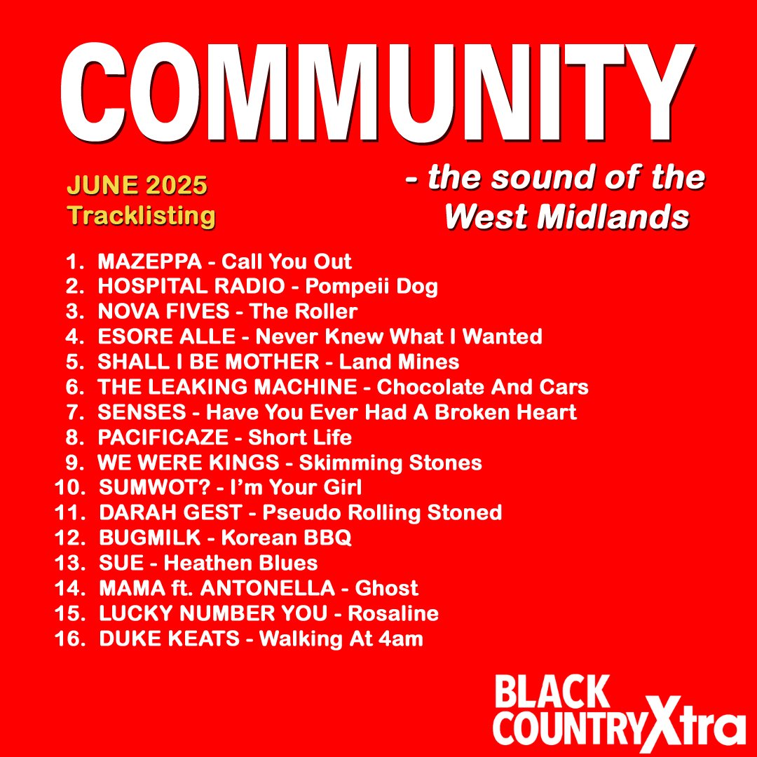 Community (@community_wmids) on Twitter photo Happy first Friday of the month! Another 16 bostin' tracks from across the West Midlands on this month's Community show on <a href="/WeAreBCR/">Black Country Radio</a>
Listen again here and share it far and wide...
blackcountryradio.co.uk/player/black-c… Happy first Friday of the month! Another 16 bostin' tracks from across the West Midlands on this month's Community show on <a href="/WeAreBCR/">Black Country Radio</a>
Listen again here and share it far and wide...
blackcountryradio.co.uk/player/black-c…