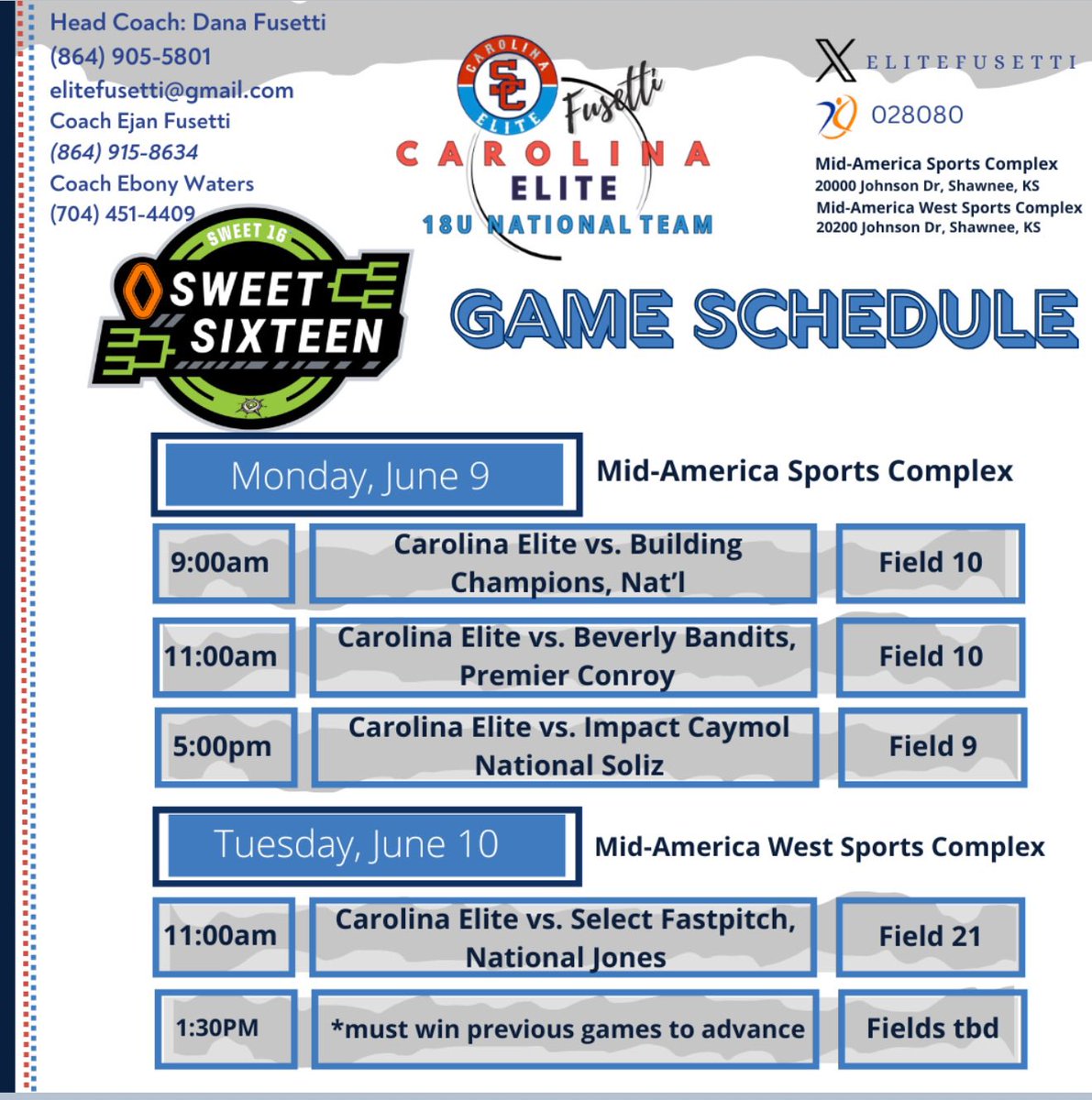 Kailey Jackson (@kailey_jackson4) on Twitter photo Excited to get this season started with <a href="/EliteFusetti/">Carolina Elite SC Nat’l - Fusetti</a> !!! See you soon, Kansas!!
<a href="/amanda_daneker/">Amanda Daneker-McMahon</a>
<a href="/SamfordSB/">Samford Softball</a>
<a href="/TroyTrojansSB/">Troy Softball</a>
<a href="/OhioStateSB/">Ohio State Softball</a> <a href="/UConnSoftball/">UConn Softball</a>
<a href="/UAB_SB/">UAB Softball</a>
<a href="/CharlotteSB/">Charlotte Softball</a> <a href="/UNCSoftball/">Carolina Softball</a>
<a href="/NUSBcats/">Northwestern Softball</a>
<a href="/LionUpSoftball/">Southeastern Softball</a> <a href="/FAUSoftball/">Florida Atlantic Softball</a>
<a href="/AuburnSoftball/">Auburn Softball</a> Excited to get this season started with <a href="/EliteFusetti/">Carolina Elite SC Nat’l - Fusetti</a> !!! See you soon, Kansas!!
<a href="/amanda_daneker/">Amanda Daneker-McMahon</a>
<a href="/SamfordSB/">Samford Softball</a>
<a href="/TroyTrojansSB/">Troy Softball</a>
<a href="/OhioStateSB/">Ohio State Softball</a> <a href="/UConnSoftball/">UConn Softball</a>
<a href="/UAB_SB/">UAB Softball</a>
<a href="/CharlotteSB/">Charlotte Softball</a> <a href="/UNCSoftball/">Carolina Softball</a>
<a href="/NUSBcats/">Northwestern Softball</a>
<a href="/LionUpSoftball/">Southeastern Softball</a> <a href="/FAUSoftball/">Florida Atlantic Softball</a>
<a href="/AuburnSoftball/">Auburn Softball</a>