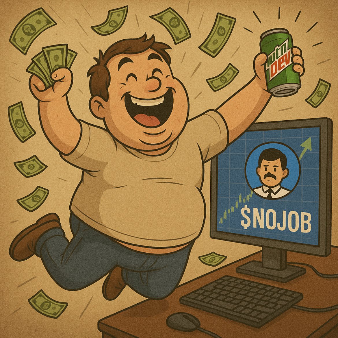 When $NOJOB hits ATH and you turn unemployment into generational wealth 💸📈 #MemecoinSeason #DegenLife #NoJobNoProblem