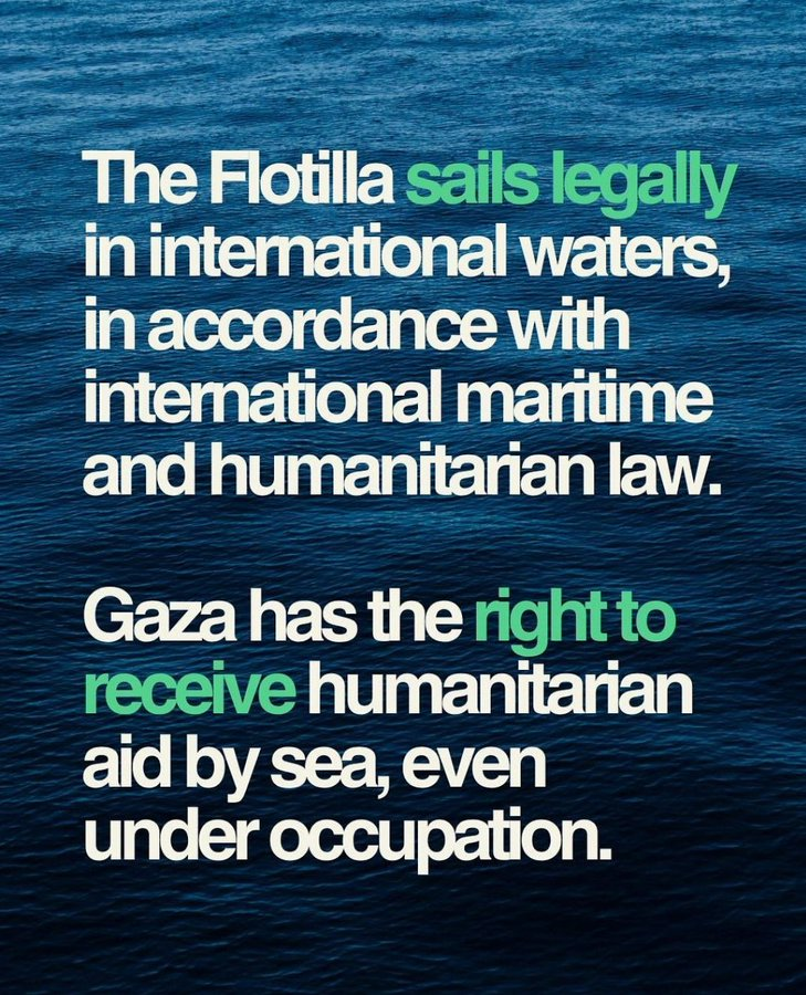 PetraSchur's tweet photo. @cnnipr @GretaThunberg @EleniGiokos The #Madleen is on her way to Gaza — expected to arrive in about 48 hours. These next hours are critical. Your voice is their protection. Let Israel know: the world is watching. Don’t stay silent.   

#BreakTheSiege #AllEyesOnDeck #FreedomFlotilla https://t.co/fuEWmi6wla