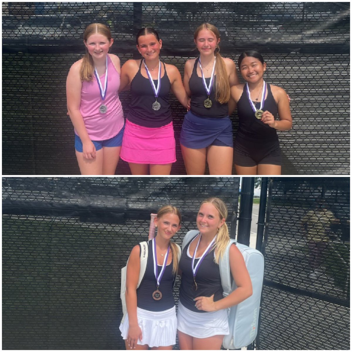 Medalists -- Varsity Girls Doubles!!!
🥇Denopol / Hankins (North Kansas City)
🥈Beard / Carney (Smith-Cotton)
🥉Noland / Pierson (Liberty North)

Well done ladies!!!  Great start to the KC Summer Slam!!!