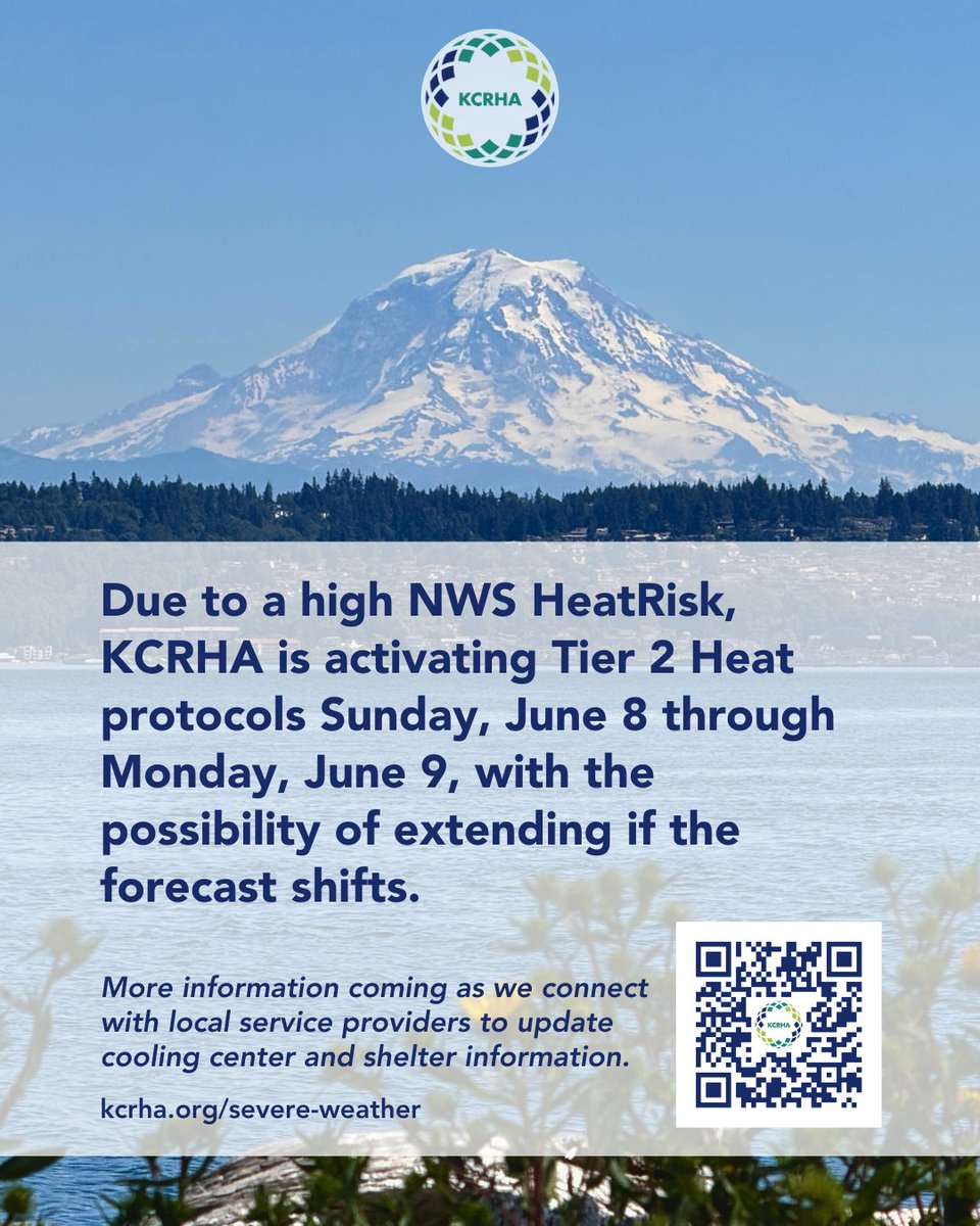 We’re activating Tier 2 Severe Weather Protocols on Sun, 6/8 and Mon, 6/9 due to high NWS Heat Risk, with the possibility of extending if the forecast shifts.
We’re currently working on updating available resources on our Severe Weather page: kcrha.org/severe-weather
