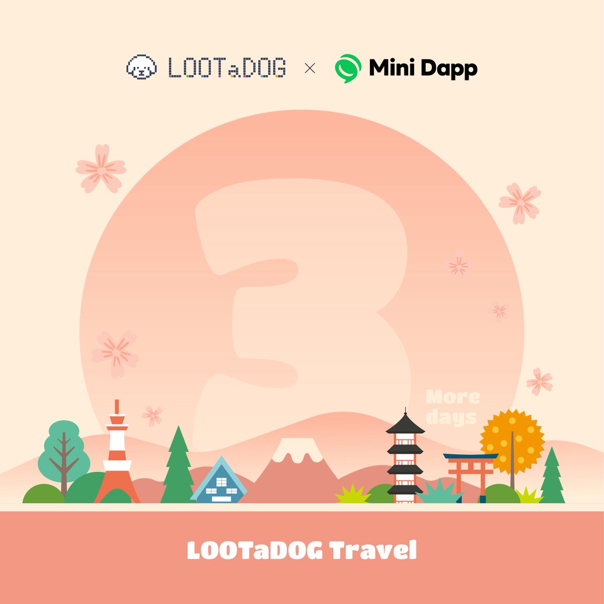 🐶LOOTaDOG ✖️ 🍀MiniDapp

Your puppy is about to embark on a new journey. 

Countdown: 3 days ⏳

---
🎁 400 OAS × 5️⃣ winners
✅ How to apply and follow <a href="/LOOTaDOG/">LOOTaDOG</a>
❤️ + RP this tweet 
---

Coming soon to LINE 🔜
Prepare for your trip ✈️

#LOOTaDOG #LOOTaDOGTravel