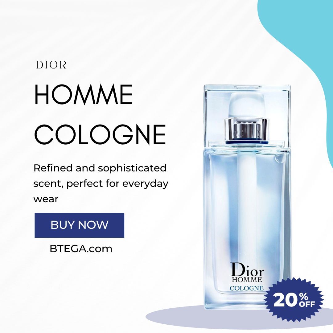 Experience sophistication with Dior Homme Cologne Perfume! Fresh citrus notes and refined elegance in every spritz. Elevate your style at BTEGA bit.ly/470HPzL! #DiorHommeCologne #LuxuryScents 🛍️✨