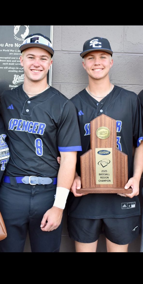 2027 TTKY <a href="/BrennanWalters1/">Brennan Walters</a> and his brother Carter representing Spencer County in the KHSAA state tournament - opening game Saturday - good luck boys!!!

<a href="/toptierkentucky/">Top Tier Kentucky</a> <a href="/baseballwheat/">Baseball wheat</a> <a href="/PrepbaseballKY/">Prep Baseball Kentucky</a>