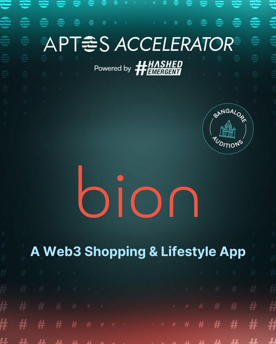 Thrilled to be selected for the Bangalore Auditions of the Aptos Accelerator India! 🇮🇳⚡️

Backed by <a href="/Aptos/">Aptos</a> &amp; <a href="/HashedEM/">Hashed Emergent</a> — we’ll refine our product, get mentored by top builders/investors, and pitch at a live demo day.
<a href="/aptos_ind/">Aptos India</a>  , <a href="/HashedEM/">Hashed Emergent</a>  , <a href="/CryptooIndia/">Crypto India</a> 

Big things brewing.