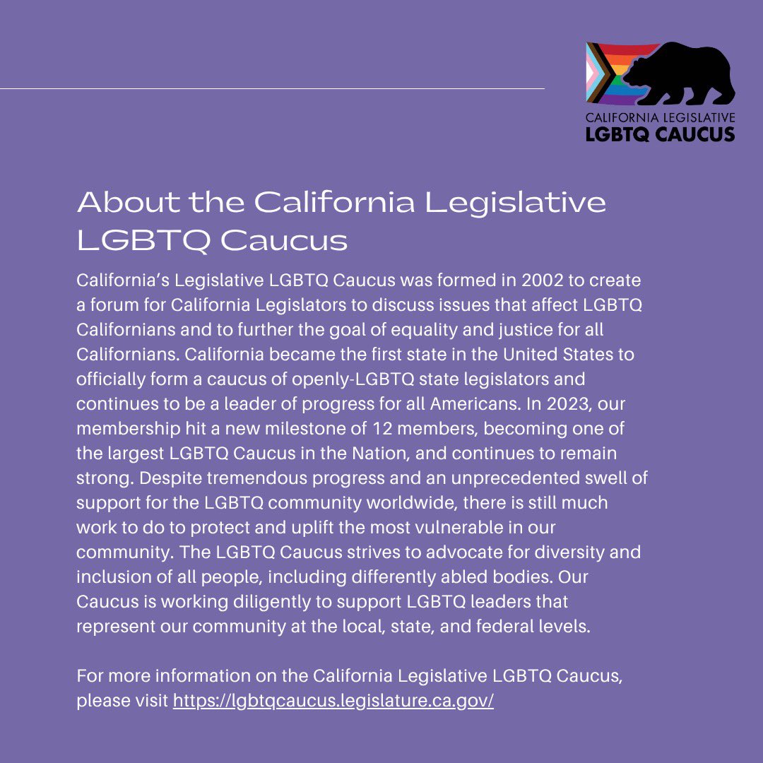 We in the LGBTQ Caucus are heartbroken by and unequivocally condemn the recent ICE raids today in LA and over the weekend in SD. Full statement:

lgbtqcaucus.legislature.ca.gov/node/210

Cc: <a href="/LatinoCaucus/">CA Latino Caucus</a> <a href="/SEIU/">SEIU</a>