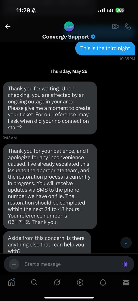 reg_hong's tweet photo. @ConvergeSupport  it has been 12 days of no internet. I receive no concrete solution and restoration date seems like a decoy just to make it seem like they have thi ng s under control. This is such poor service. @DtiPhilippines there should be some liability on their end right? https://t.co/IuSjUAiZHa