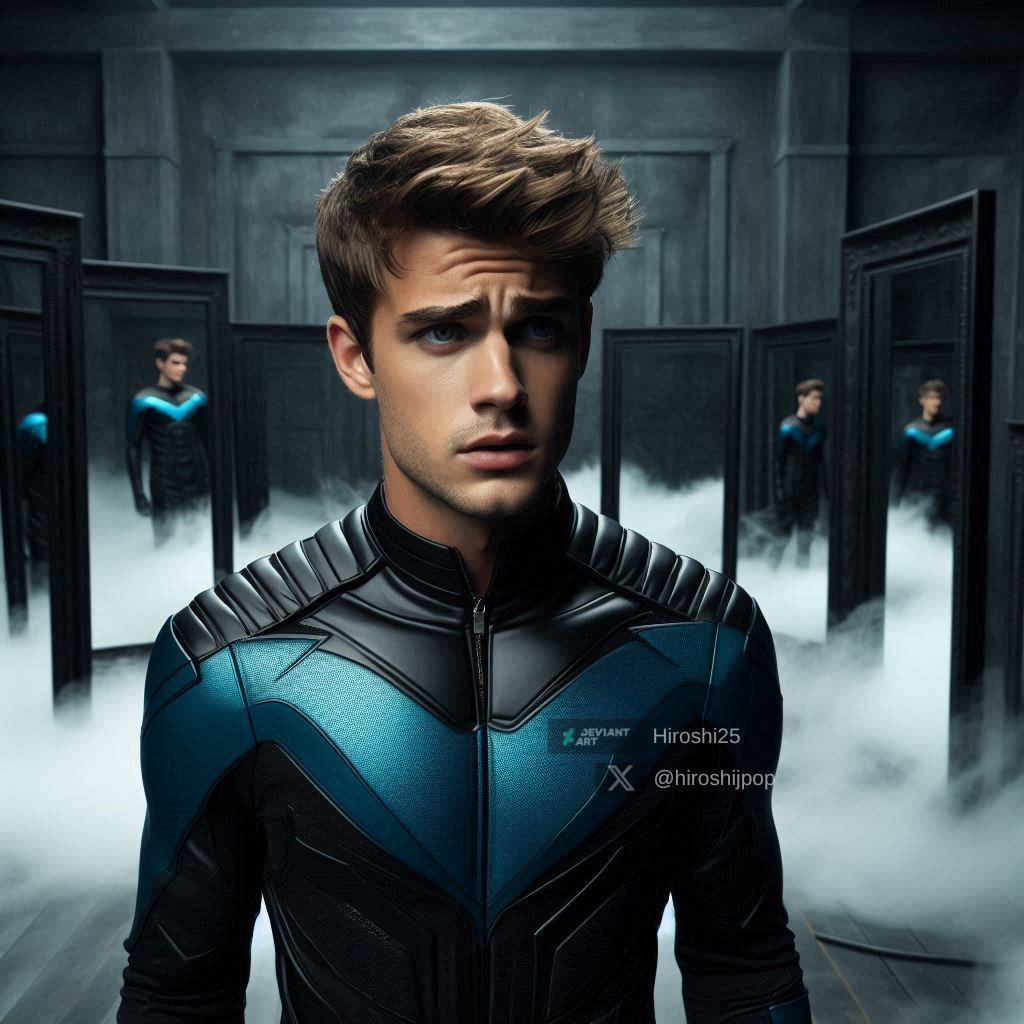 Nightwing finds himself surrounded by mirrors.
Catch the latest part of the mini series, now!
deviantart.com/hiroshi25
#Nightwing #superhero #AI #AIart
