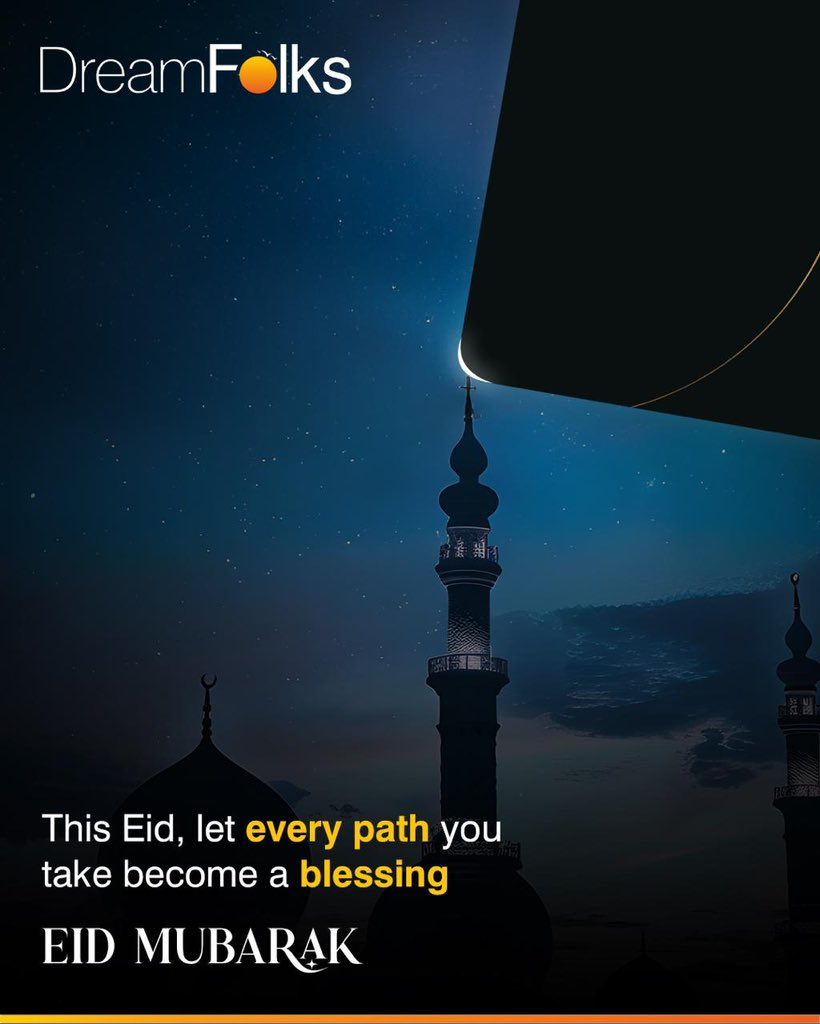 Team DreamFolks wishes you and your loved ones a joyous Eid filled with peace, prosperity, and togetherness.

#EidMubarak #Eid2025 #DreamFolks #PeaceAndProsperity #Blessings #EidUlAdh