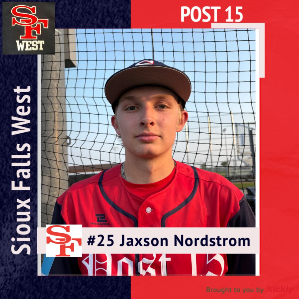 Post 15 West Spotlight Performances from multiple players today (6/6) vs. Vermillion (Game 1, 18-1) and Legacy, NE (Game 2, 7-1).
 
Game 1: Jack Hille, 3-4, 3 RBI. Boston Bryant, 3-3, 4 RBI. Ian Stokes, 2-3, 2 RBI. Jaxson Nordstrom 2-3, 1 RBI.