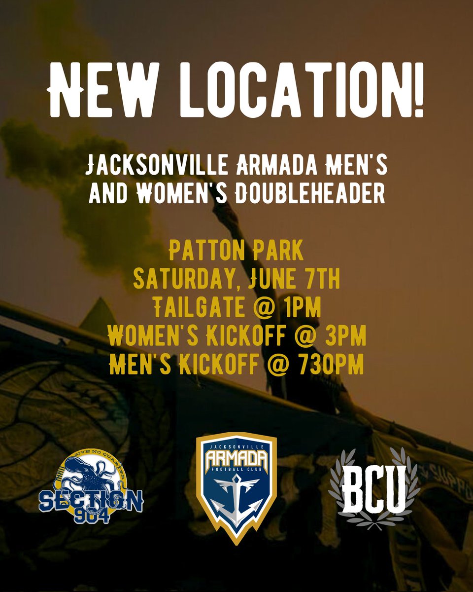 Section904's tweet image. Oh look, an issue with the stadium we were playing at so now we're having to change again. If only the team's owner would move his ass on getting ours built🐸☕️
Oh well, see you all tomorrow either way. Full tailgate just as usual
WE DON'T ABANDON, DO YOU?!
#SUPPORTYOURLOCALTEAM