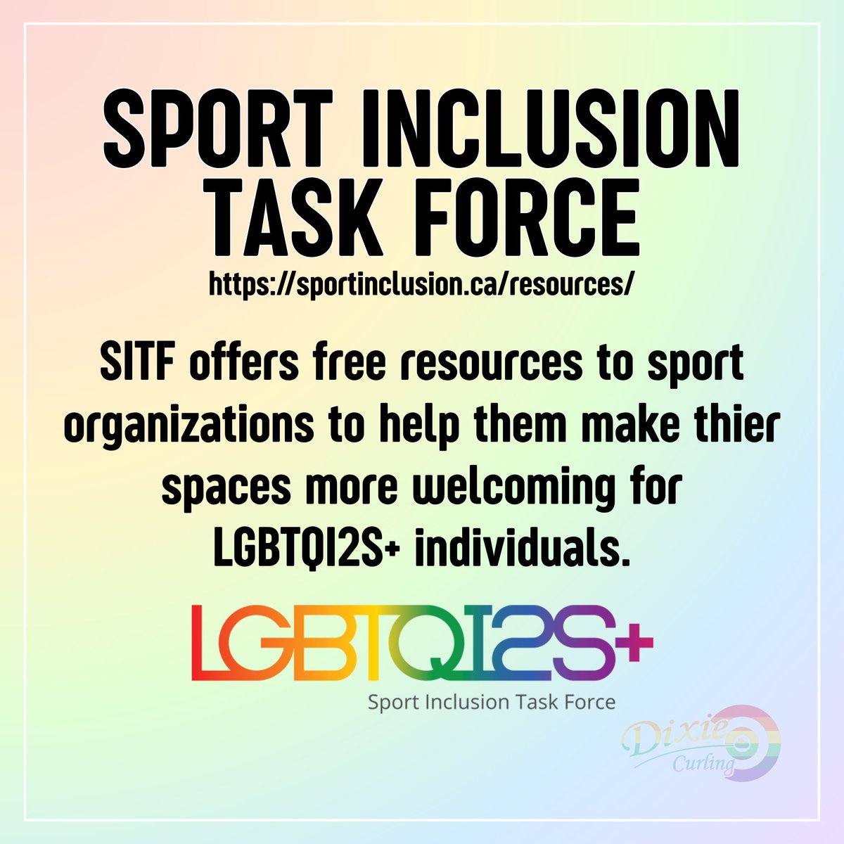 DixieCurling's tweet image. June is Pride Month! Dixie is dedicated to taking steps toward making the club a safe and inclusive space for all curlers. Take a look at some of these initiatives supporting LGBTQ+ athletes!🏳️🌈 😊