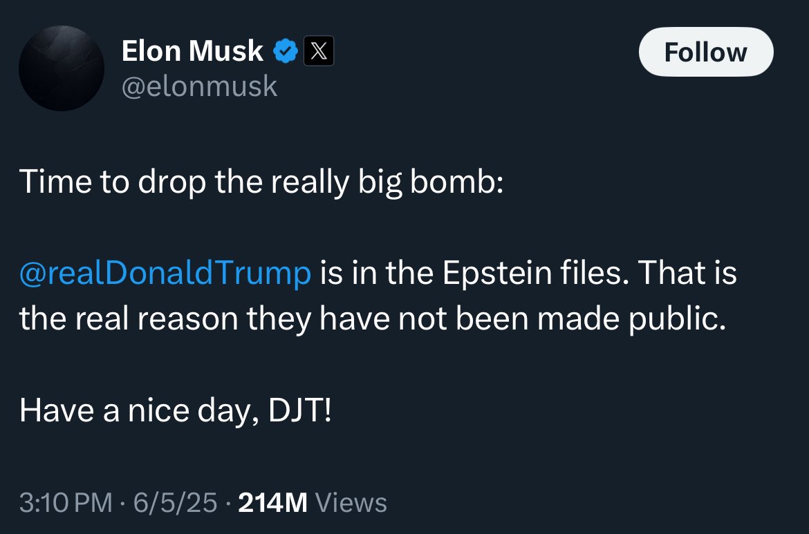 TheSillyCybin's tweet photo. I don’t have a dog in this race. I want them both to lose. But dang was this stupid. Somebody killed Jeffrey Epstein because he MIGHT have otherwise testified against powerful people. And now Elongated Muskrat releases the same info because he desperately needs attention https://t.co/a3dE3f9G0j
