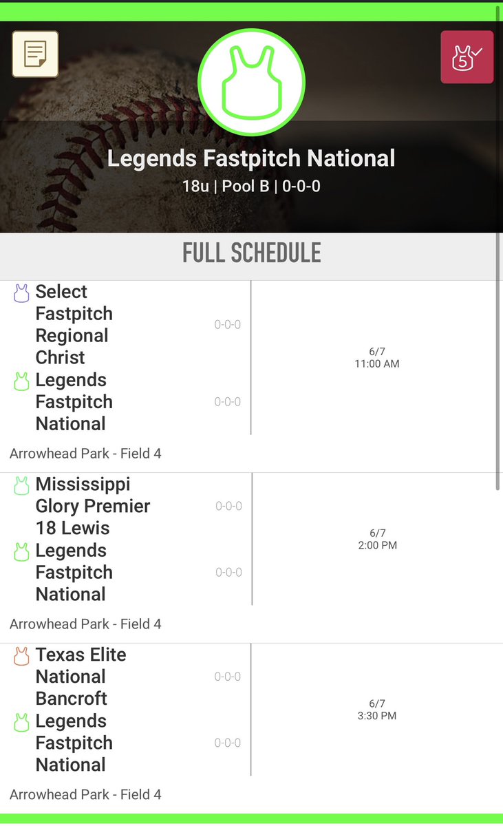 Schedule update is in for the Tulsa Elite Summer Invite! ⏰🥎
Here’s to hoping the rain stays out of our way! 🌧️🚫☀️🤞🏼<a href="/Legends16uNat/">Legends FP 18u National</a> <a href="/NationsLance/">Lance Nations</a> <a href="/Josh_merritt21/">Josh Merritt</a> <a href="/TulsaElite/">Tulsa Elite Sports</a>