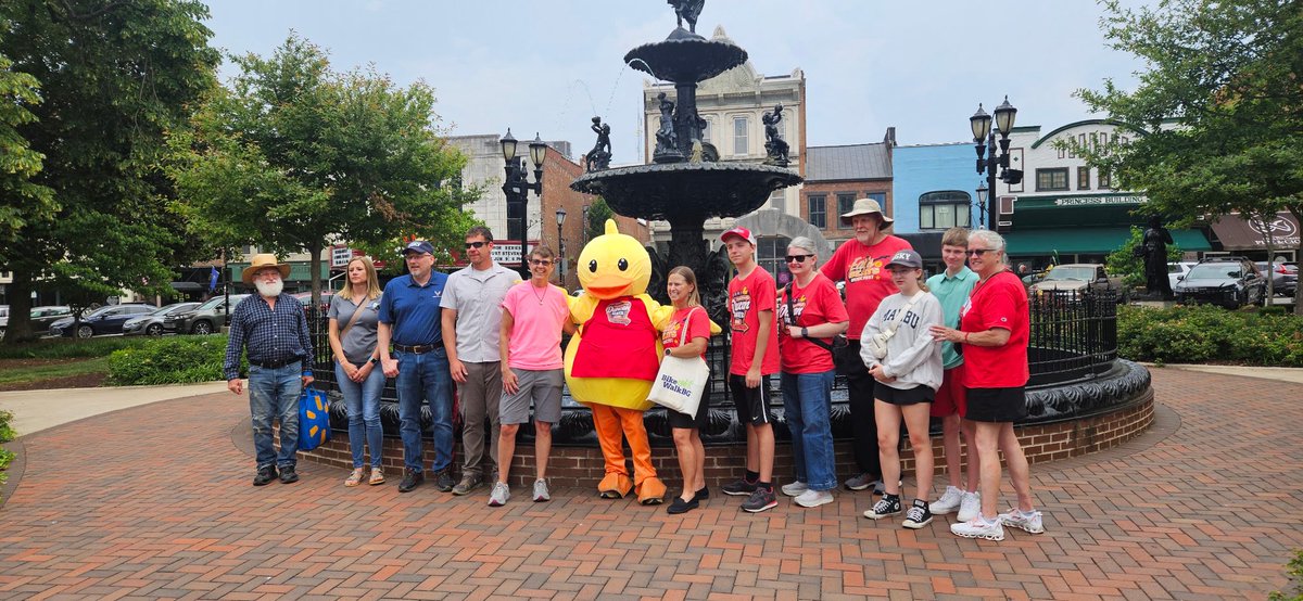 The @bikewalkbg Cake Walk Club got a sweet walk in around @downtownbgky this afternoon in between rain showers! And baking mix and rubber ducks were involved!