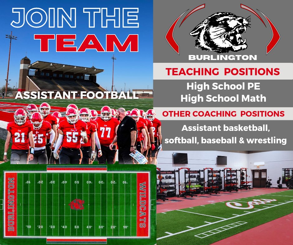 Cody Carlson (@coachcarlson78) on Twitter photo HIGH SCHOOL PE SPOT JUST OPENED TODAY!! Lots of opportunities to make an immediate impact on a great community. <a href="/KansasScoop/">Kansas Scoop</a> <a href="/MissouriScoop/">Missouri Scoop</a> <a href="/BtonWildcatFB/">Burlington Wildcat Football</a> HIGH SCHOOL PE SPOT JUST OPENED TODAY!! Lots of opportunities to make an immediate impact on a great community. <a href="/KansasScoop/">Kansas Scoop</a> <a href="/MissouriScoop/">Missouri Scoop</a> <a href="/BtonWildcatFB/">Burlington Wildcat Football</a>