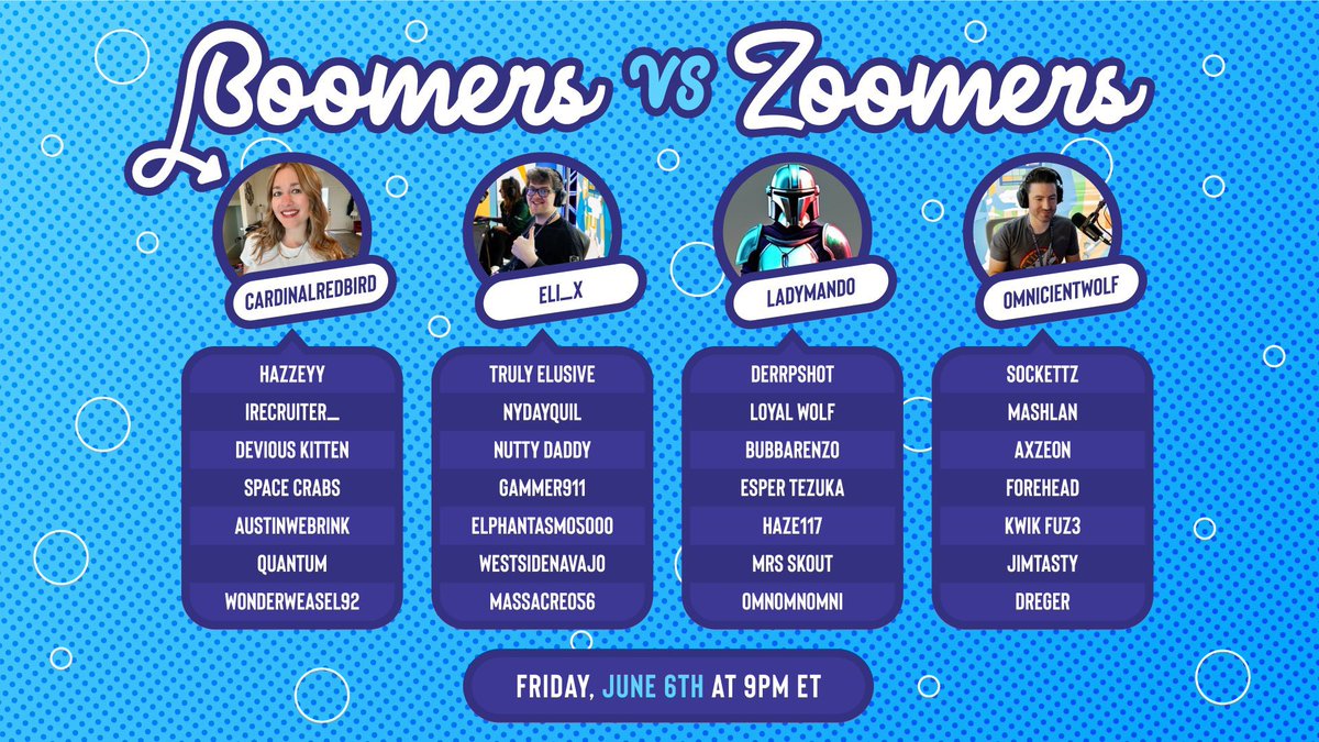 First <a href="/Twitch/">Twitch</a> Subathon is HERE! Day 1 features a Boomers vs Zoomers event. Potentially Splitgate 2 BR later? 👀 I’m also holding myself accountable during this grind with daily workout’s. 💪💙

(Drops Enabled)
Twitch.tv/Eli_X