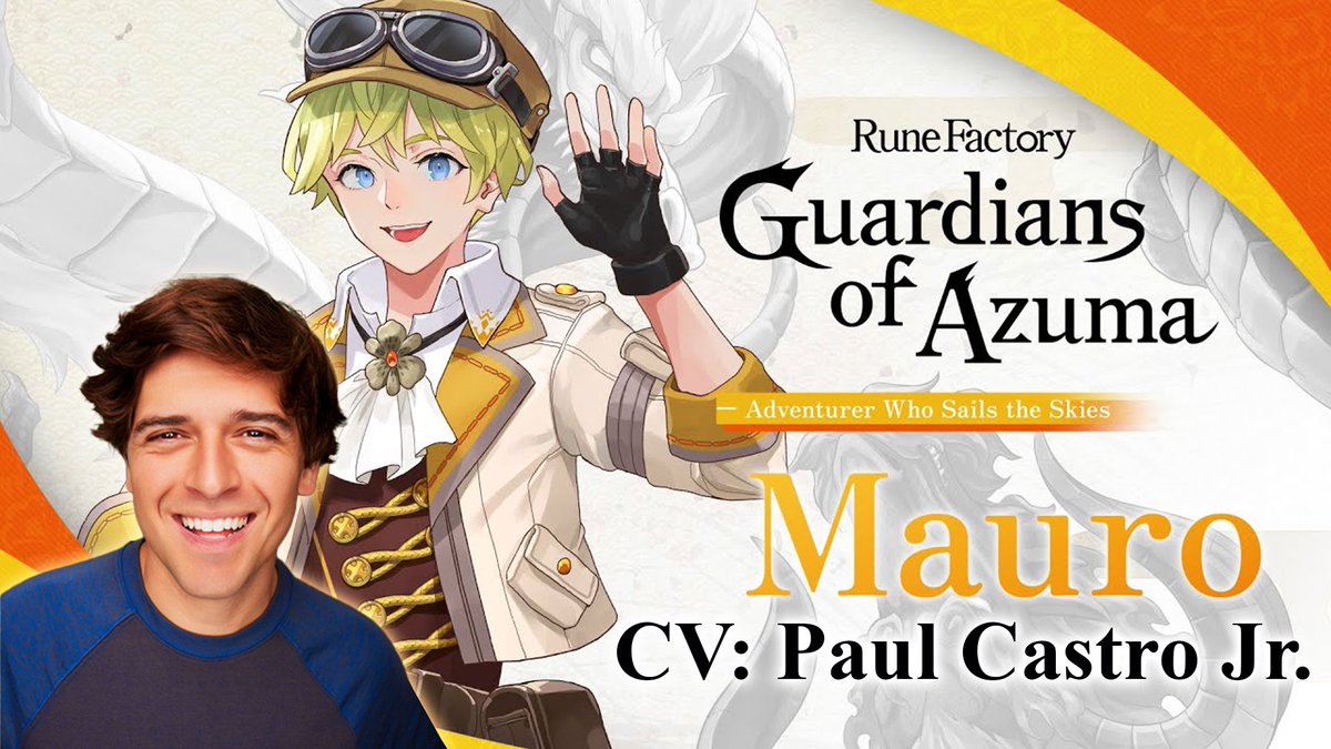 “Ciao!” I voice the treasure hunting ‘Mauro Panforte de Sainte-Coquille’ in RUNE FACTORY: GUARDIANS OF AZUMA!

And he’s Romancible! And Italian!!

Much love to the <a href="/Cupofteaprod/">Cupofteaproductions</a> team - <a href="/SkiniMini07/">☁️ Dani Chambers</a> <a href="/BoobsMcbalrog/">Caitlyn Elizabeth</a> <a href="/Seitz_Unseen/">Patrick Seitz</a> <a href="/marveloususa/">Marvelous USA</a> <a href="/Oni_Dino/">Dino || 鬼ディノ Rune Factory Guardians of Azuma OUT!</a> &amp; all you RUNE FACTORY fans!
