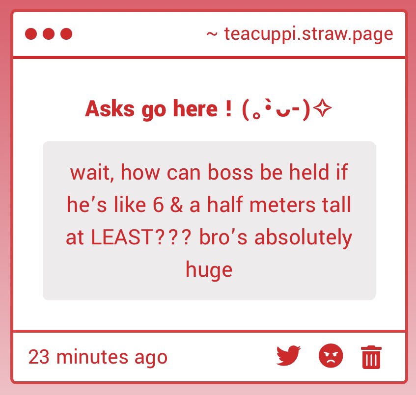 teacuppi's tweet image. He was shrunken for comical effect, he’s like the size of a cat
teehee tiny Blixer