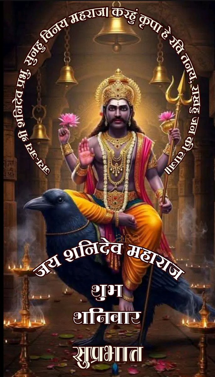 ॐ निलान्जन समाभासं रविपुत्रं यमाग्रजम। छायामार्तंड संभूतं तं नमामि शनैश्चरम॥ऊँ श्रीं श्रूं श्रां शनैश्चाराय नमः।ऊँ हलृशं शनिदेवाय नमः।ऊँ एं हलृ श्रीं शनैश्चाराय नमः।ऊँ मन्दाय नमः।ऊँ सूर्य पुत्राय नमः। शुभ प्रभात🌅 🙏💐💐💐💐💐💐💐