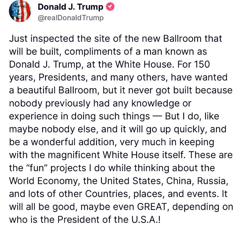 Donny Two Dolls wants you to go with less, while he builds himself a ballroom.
No money for pediatric cancer research.
But an opulent ballroom…
Let them eat cake!