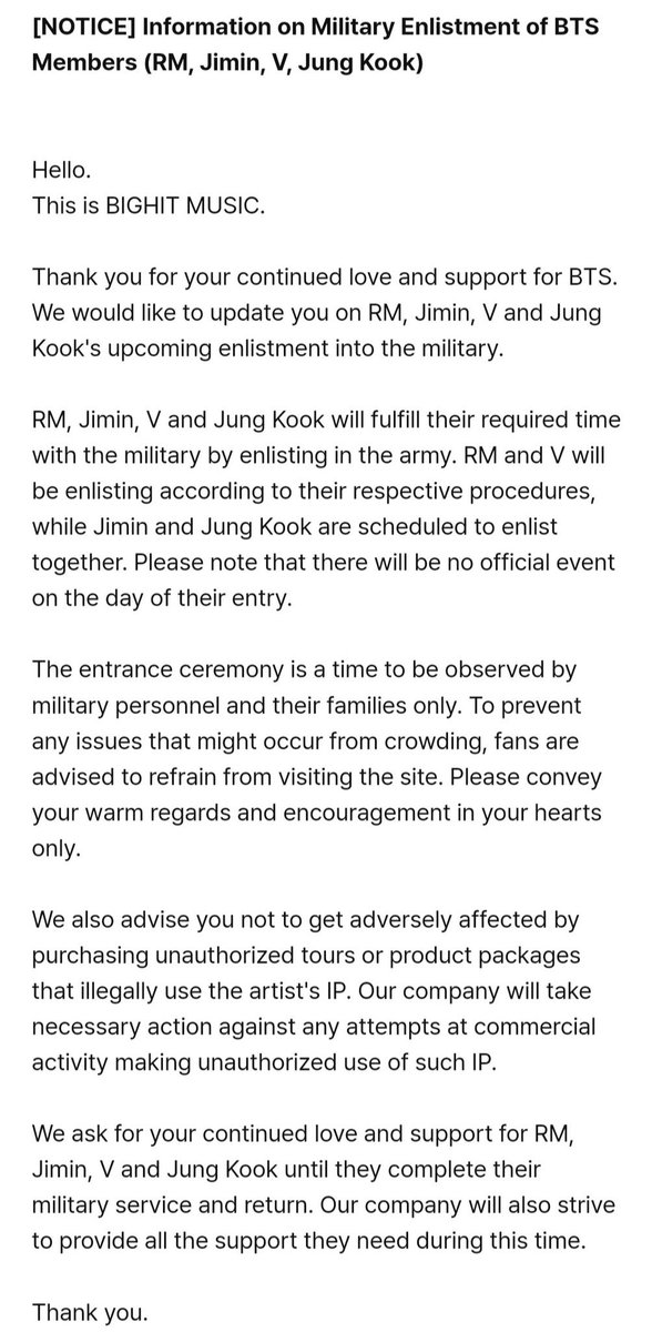 btschartsxdaily's tweet photo. OMG 😭💜

From "Military enlistment”
To “Military discharged” https://t.co/5nkhDLtj2D