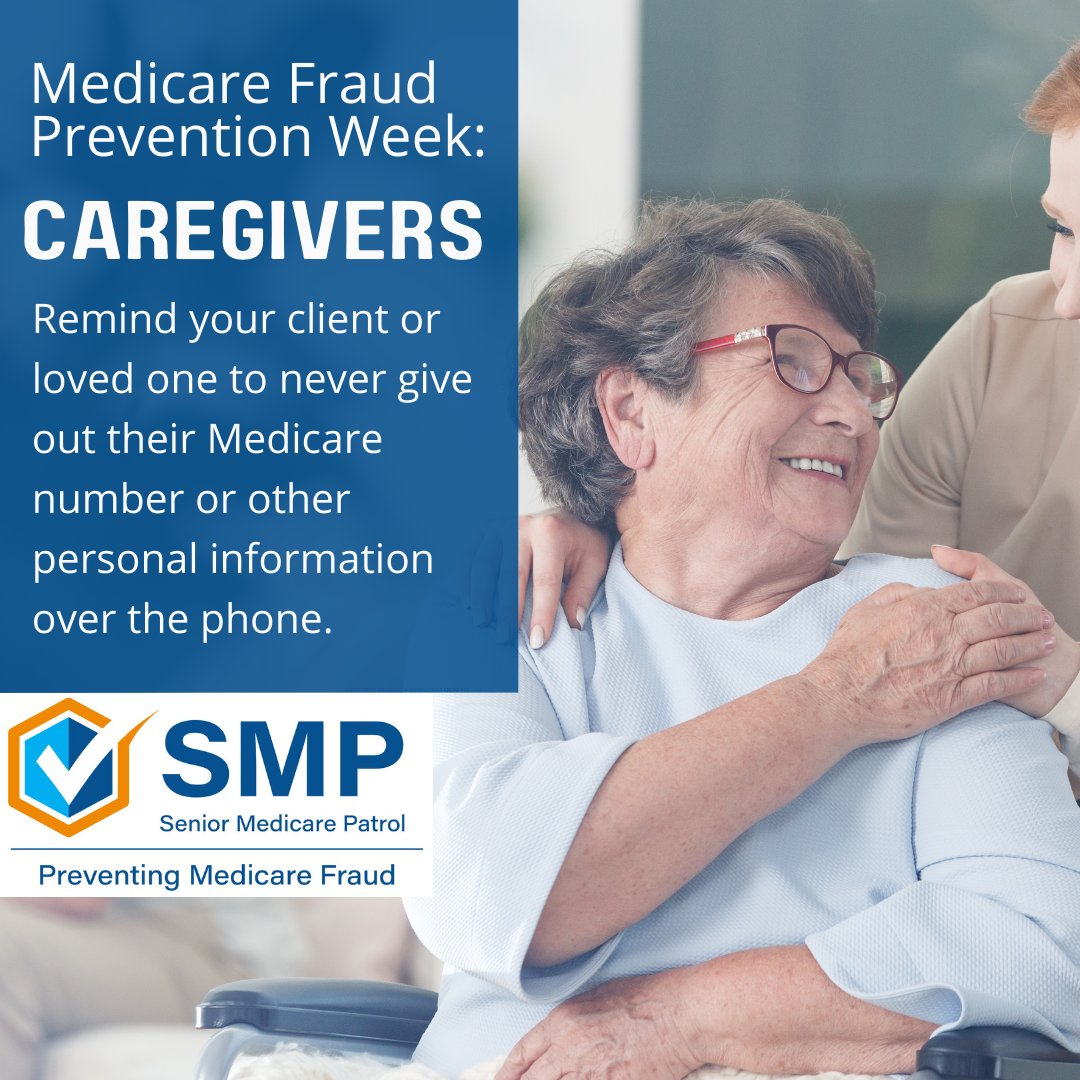 Caregivers, help by educating yourself and your clients or loved ones on how to prevent and detect health care fraud, errors, and abuse during #MFPW. Learn more at smpresource.org/medicare-fraud….
#MFPW #MFPWcaregivers #MedicareFraudPreventionWeek #Medicare #Health #DRCOG