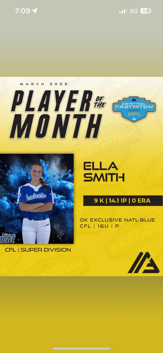Thank you Alliance FastPitch for this recognition!!💙🥎 #CFL #AllianceFastPitch