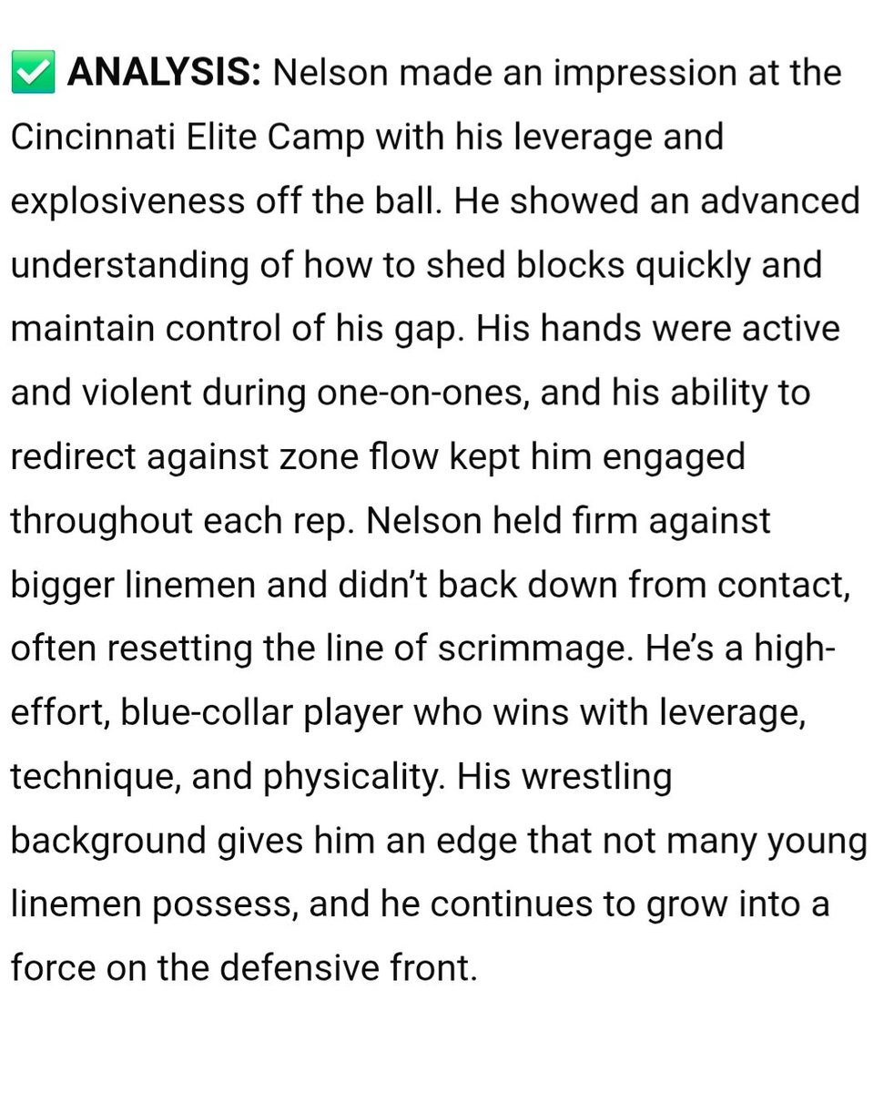 MaxWNelson's tweet image. Thanks again, @sixstarfootball,  for the scouting report and analysis from the University of Cincinnati Elite camp this past Sunday.