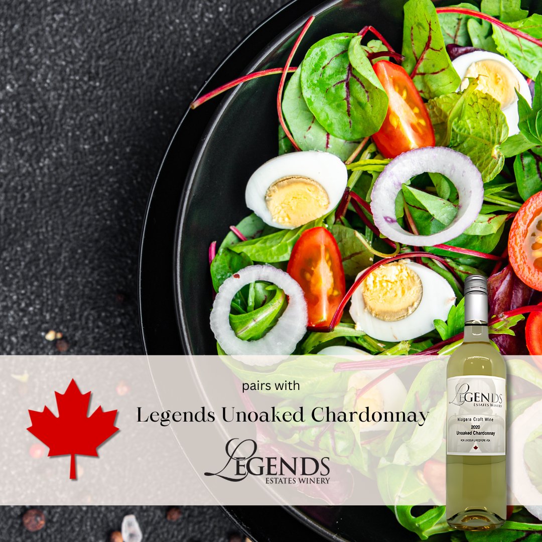 🥗 Fresh, crisp, and simply perfect.
A green mix salad with boiled eggs and tomatoes finds its match in our 2020 Legends Unoaked Chardonnay — bright, balanced, and ready to refresh. 🍋🍷

🇨🇦 Order your Legends Unoaked Chardonnay 🥂👇
legendsestates.com/product/unoake…