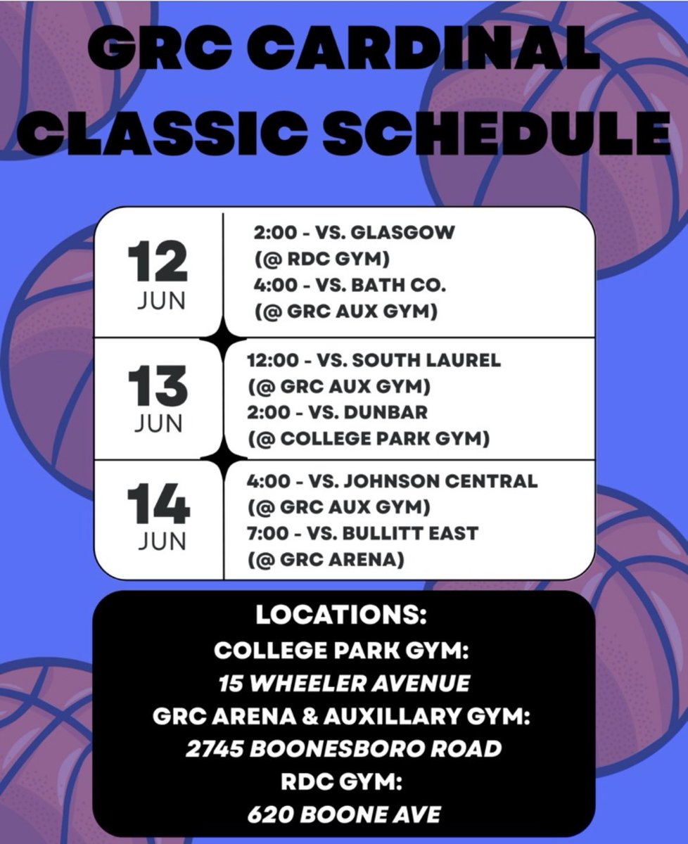 Excited to be playing in the GRC Cardinal Classic scholastic live period next weekend!