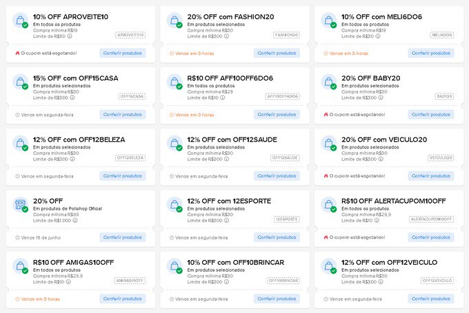 Cupons 6.6 Mercado Livre

10% OFF acima de R$19 (Limitado a R$50 de desconto) - 🏷️ APROVEITE10

10% OFF acima de R$19 (Limitado a R$30 de desconto) - 🏷️ MELI6DO6

R$10 OFF acima de R$29 - 🏷️ AFF10OFF6DO6 e ALERTACUPOM10OFF e AMIGAS10OFF

Confira: mercadolivre.com/sec/2eThnNp