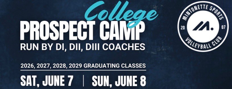 Excited to learn and compete at the mintonette prospect camp this Saturday and Sunday!!