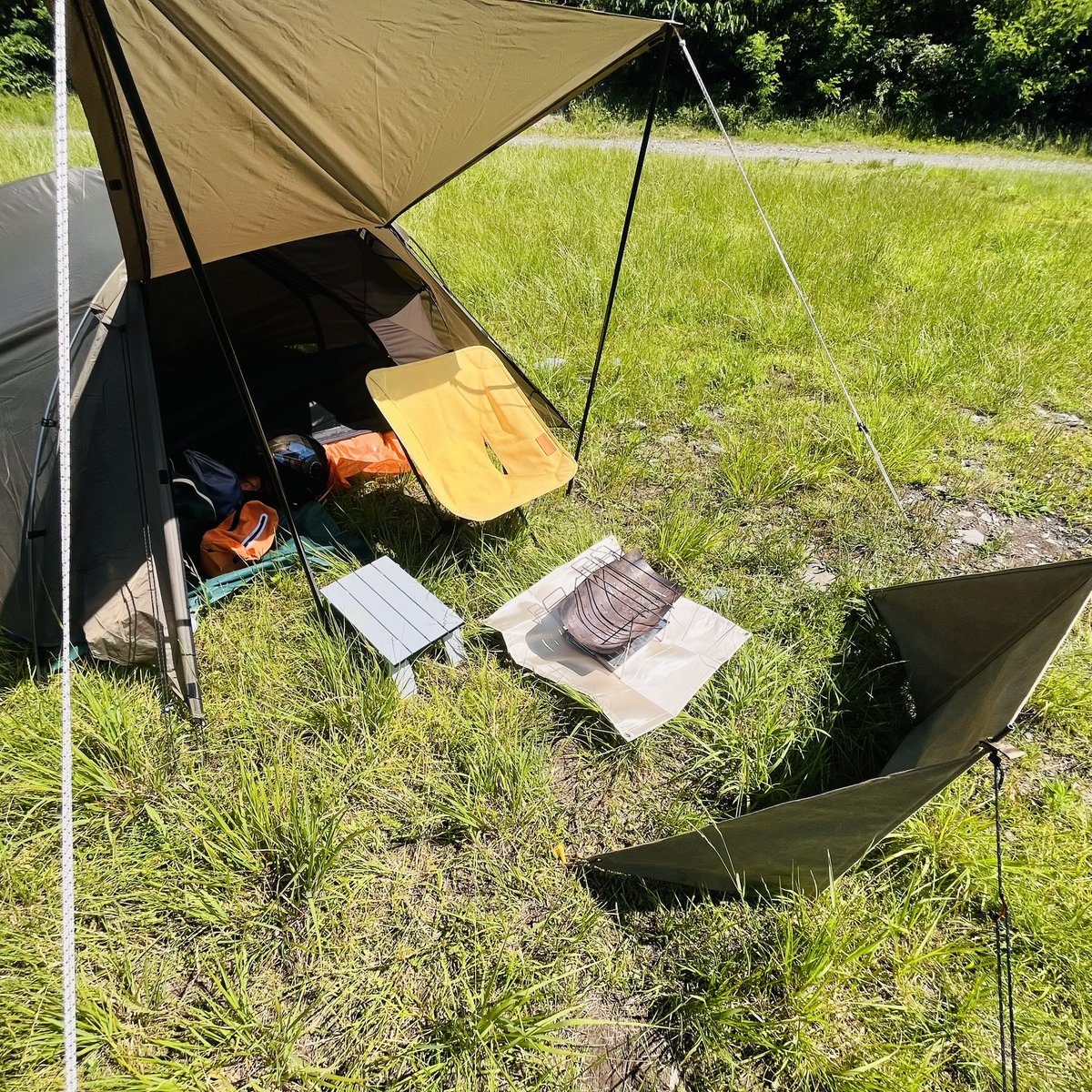 fukuda_tkc's tweet image. 今日は新幕での初キャンプでスミダへ/家から近いので楽ちん/今日明日の晴れ天気は貴重なのだ^_^
#黄カブ #ct125 #ハンターカブ #ソロキャンプ #とくらや　#単独野営 #焚き火 #愛川町