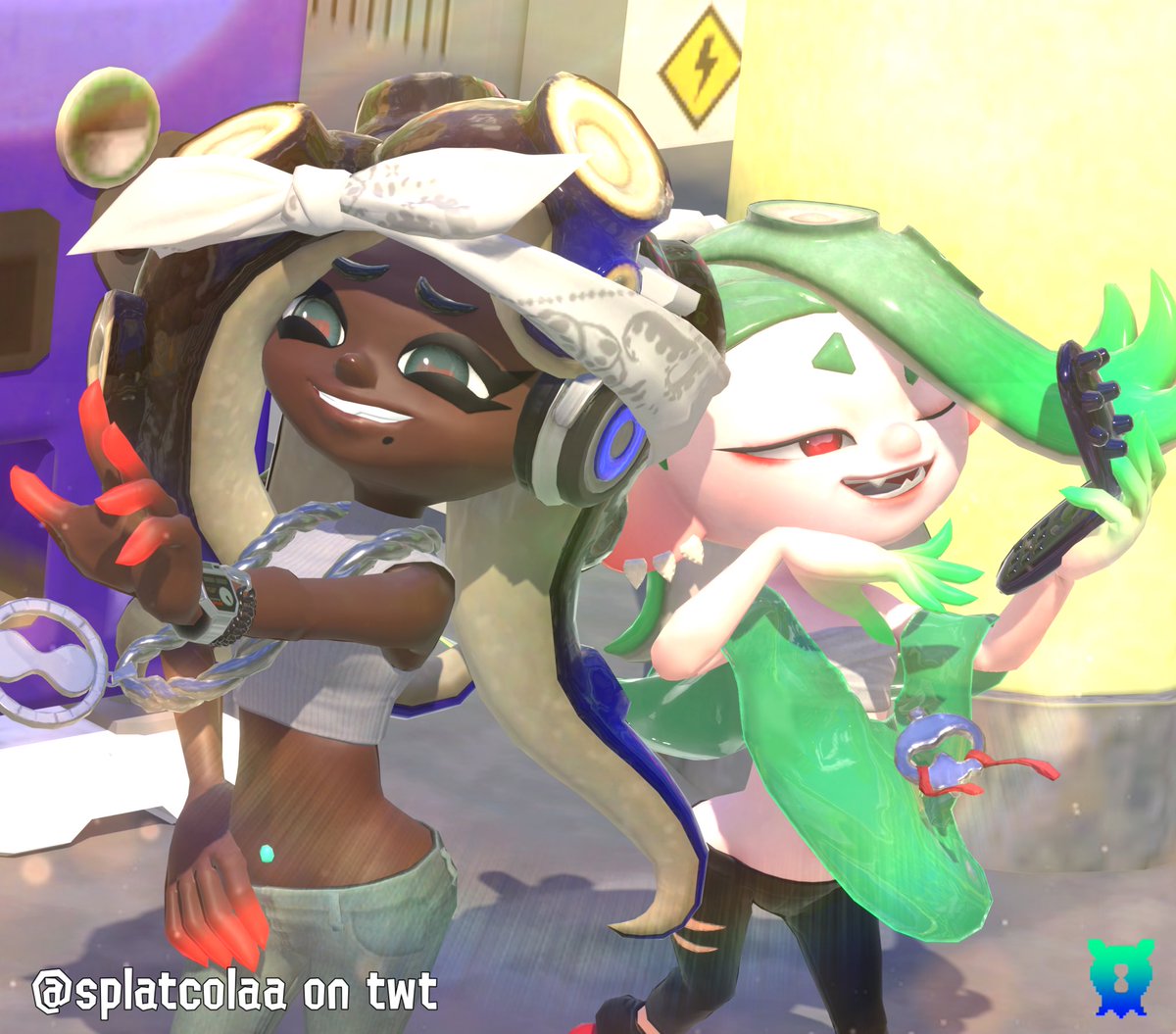 splatcolaa's tweet image. The two octo idols!
