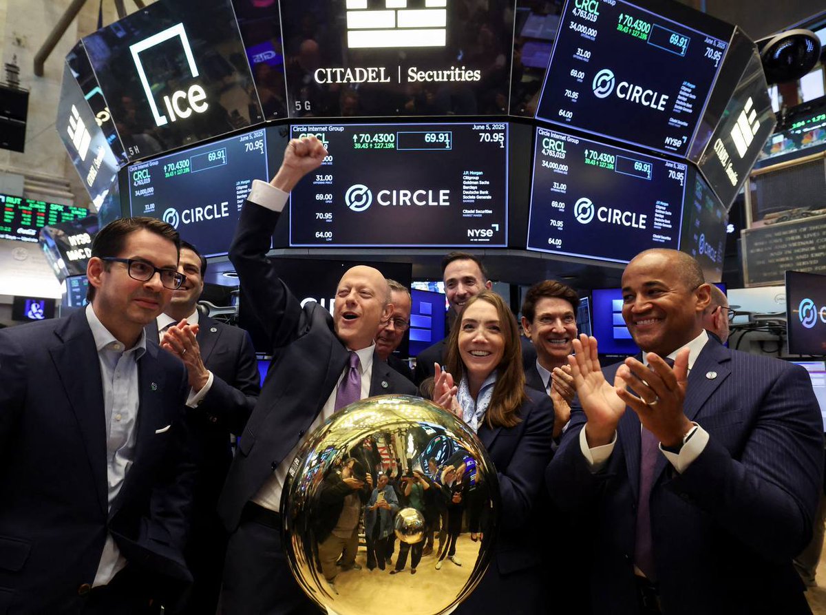 🚨 BREAKING: 🚨 Ultim'ora: L'IPO di Circle schizza del 300% nei primi due giorni, superando le performance di debutto di Meta, Airbnb e Robinhood.