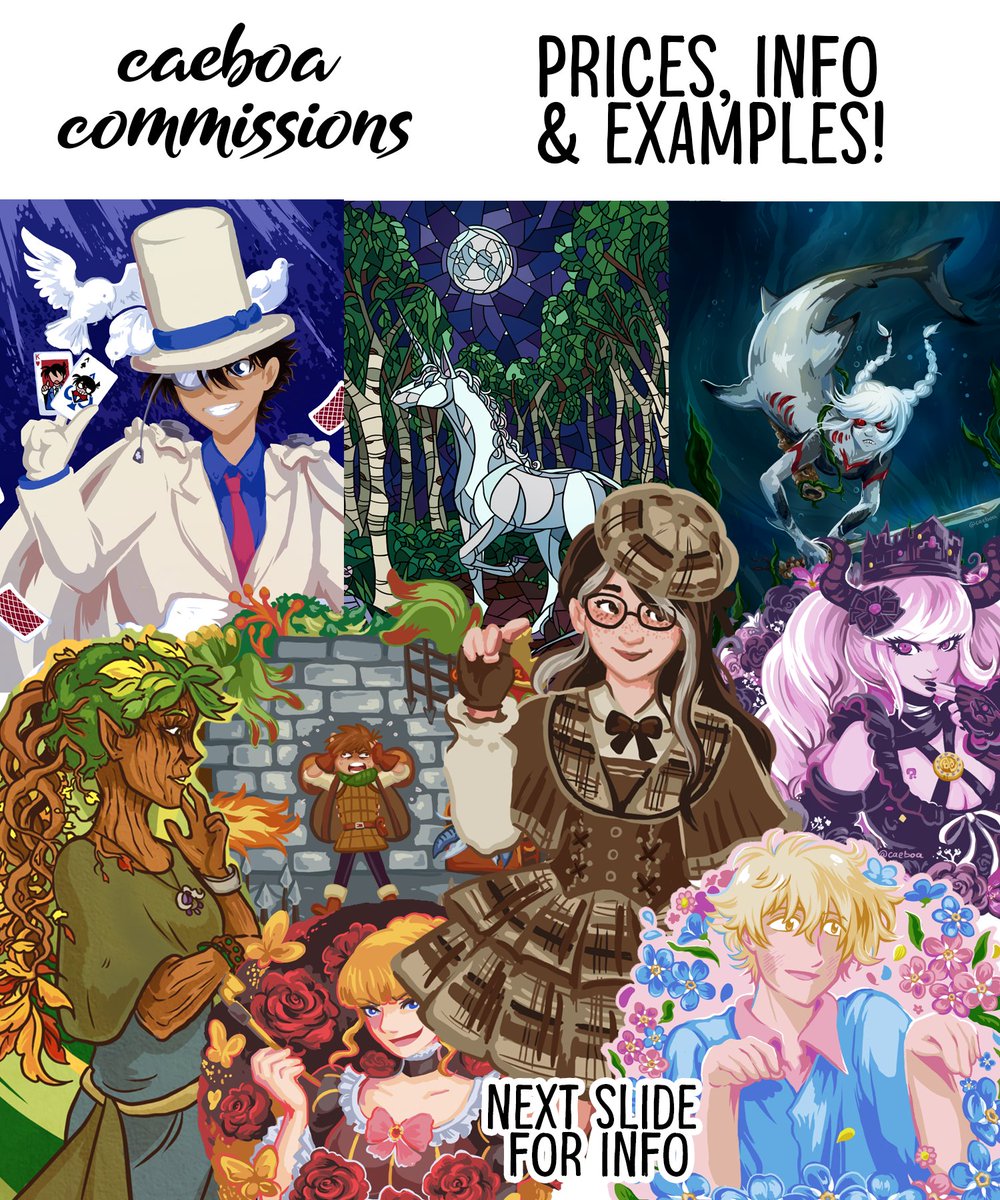 Updated Commission Info &amp; Prices!
Only some small adjustments from the last time, little price shifts on specific styles, more new examples.
Contact me if you're interested or have questions.
(1/3)