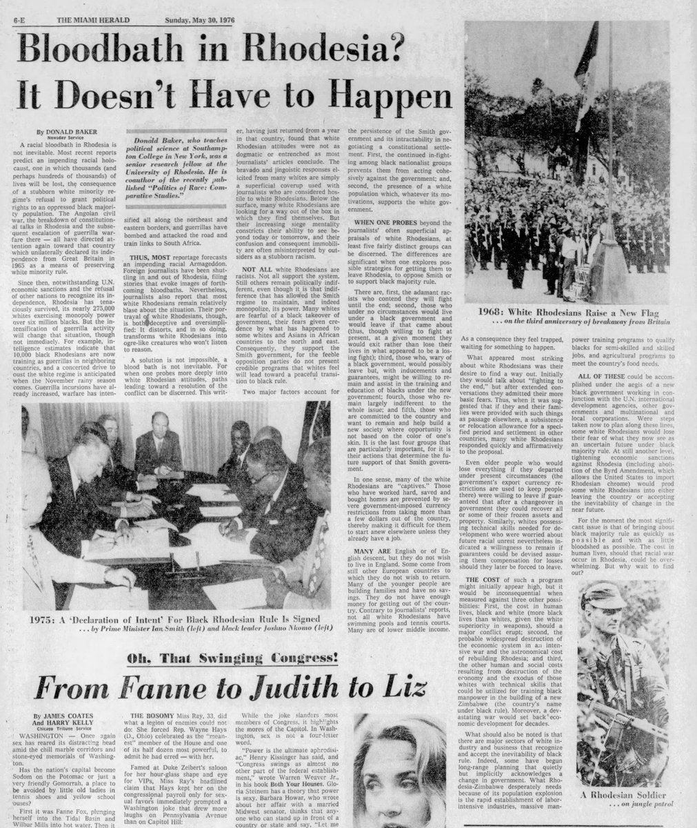 May 30, 1976: Bloodbath in Rhodesia? It Doesn’t Have to Happen—The Miami Herald.