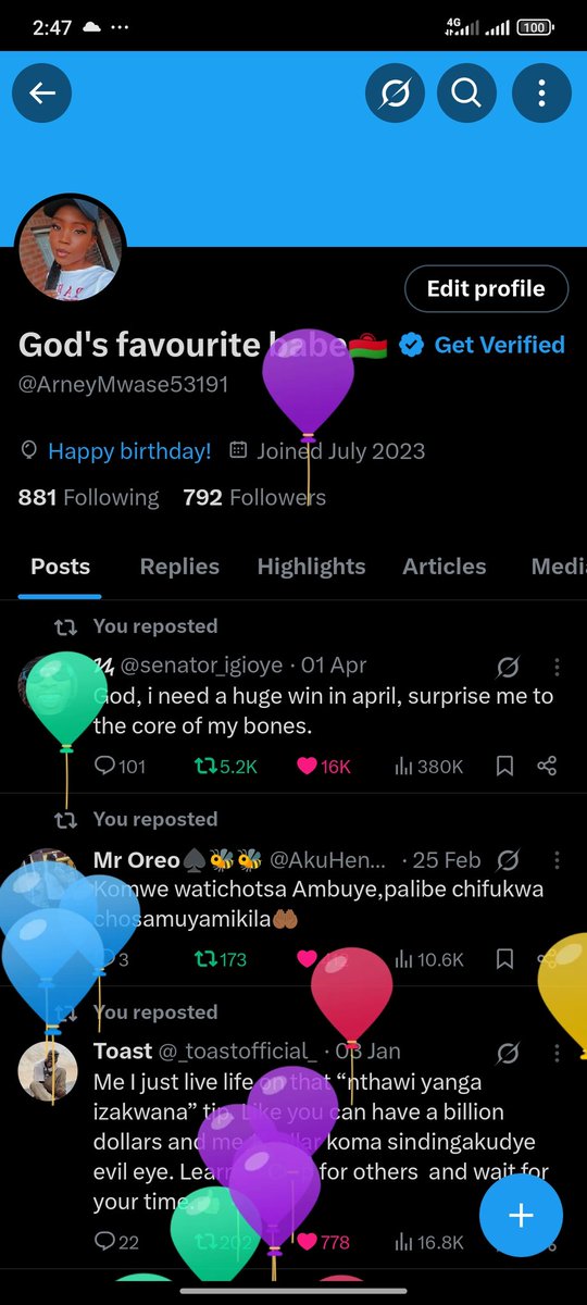 ArneyMwase53191's tweet image. +1 🎈 

to health, wealth &amp;amp; the audacity of honouring my dreams 🥂.